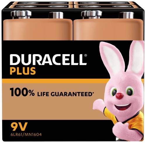 Duracell MN1604 Plus 9V Block-Batterie Alkali-Mangan 9V 4St. von Duracell