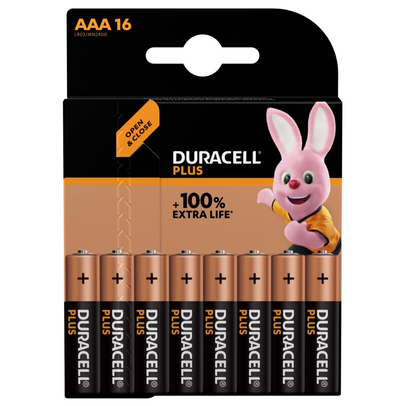 Duracell MN2400 Plus Micro Batterie 1,5V 16er Blister von Duracell