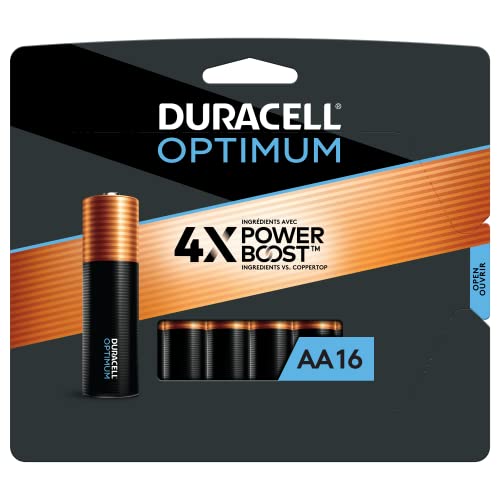 Duracell Optimum AA Batterien mit Power Boost Zutaten, 16 Stück Double A Batterie mit langanhaltender Leistung, Allzweck-Alkaline-AA-Batterie für Haushalts- und Bürogeräte von Duracell