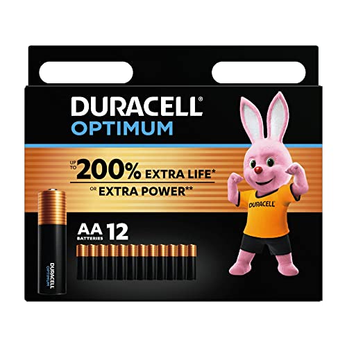 Duracell Optimum Batterien AA, 12 Stück, bis zu 200% zusätzliche Lebensdauer oder extra Power von Duracell