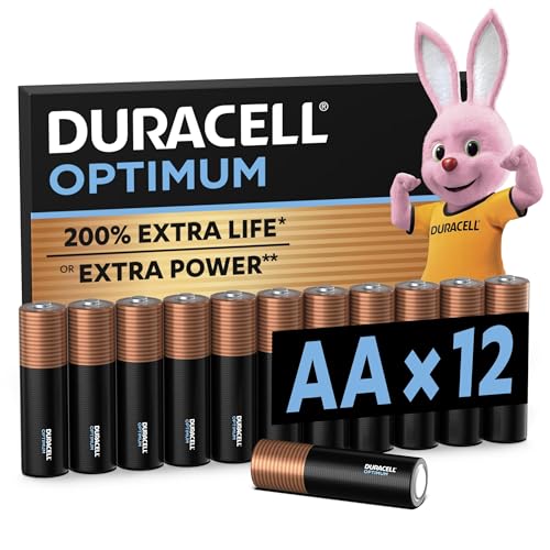 Duracell Optimum Batterien AA, 12 Stück, bis zu 200% zusätzliche Lebensdauer oder extra Power von Duracell