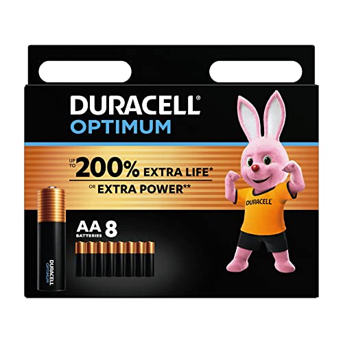 Duracell Optimum Batterien AA, 8 Stück, bis zu 200% zusätzliche Lebensdauer oder extra Power von Duracell