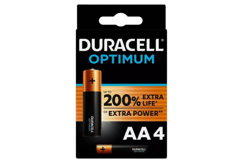 Duracell Optimum Batterien AA Batterie, bis zu 200% zusätzliche Lebensdauer oder extra Power von Duracell