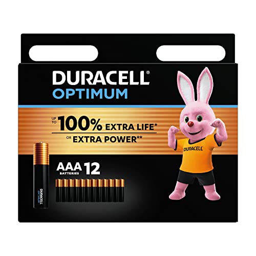 Duracell Optimum Batterien AAA, 12 Stück, bis zu 100 % Extra Power oder zusätzliche Leistung von Duracell