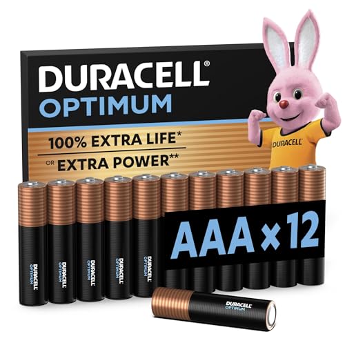 Duracell Optimum Batterien AAA, 12 Stück, bis zu 100 % Extra Power oder zusätzliche Leistung von Duracell