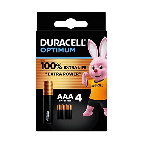 Duracell Optimum Batterien AAA, 4 Stück, bis zu 100 % Extra Power oder zusätzliche Leistung von Duracell