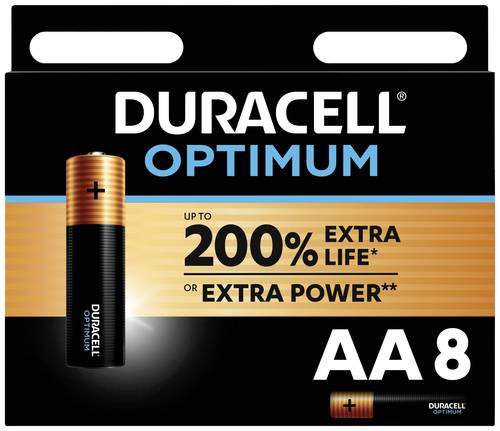 Duracell Optimum Mignon (AA)-Batterie Alkali-Mangan 1.5V 8St. von Duracell