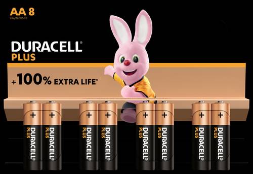 Duracell Plus-AA K8 Mignon (AA)-Batterie Alkali-Mangan 1.5V 8St. von Duracell