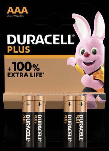 Duracell Plus-AAA K4 Micro (AAA)-Batterie Alkali-Mangan 1.5V 4St. von Duracell