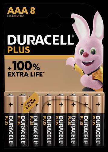 Duracell Plus-AAA K8 Micro (AAA)-Batterie Alkali-Mangan 1.5V 8St. von Duracell