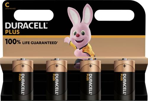 Duracell Plus-C K4 Baby (C)-Batterie Alkali-Mangan 1.5V 4St. von Duracell
