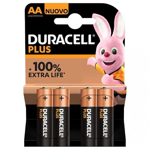 Duracell Plus Power Alkali-Batterien, 1,5 V, Alkali, zylindrisch, AA, Schwarz, Gold, Ampulle von Duracell