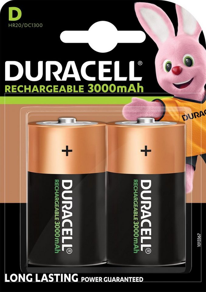 Duracell Rechargeable Mono/D/HR20 Akku Mono (2 St), 1.2V/3000mAh von Duracell