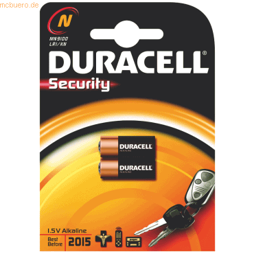 Duracell Sicherheitsbatterie LR1 1,5V 88mAh VE=2 Stück Duracell Sicherheitsbatterie LR1 1,5V 88mAh VE=2 Stück von Duracell