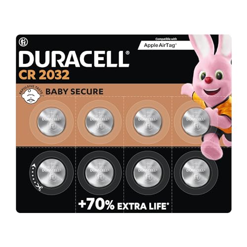 Duracell Specialty 2032 Lithium-Knopfzelle 3V, 8er-Packung , mit kindersicherer Technologie, für die Verwendung in Schlüsselanhängern, Waagen, medizinischen Geräten (CR2032 /DL2032) [Amazon exclusive] von Duracell