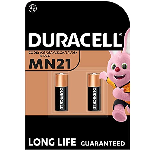 Duracell Specialty Alkaline MN21 Batterie 12 V, 2er-Packung (A23 / 23A / V23GA / LRV08 / 8LR932) entwickelt für die Verwendung in Fernbedienungen, Funktürglocken und Sicherheitssystemen. von Duracell