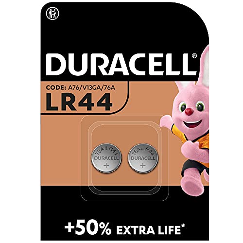 Duracell Spezialzellen LR44 Alkali-Knopfzelle 1,5 V, 2er-Packung (76A/A76/V13GA) entwickelt für die Verwendung in Spielsachen, Taschenrechnern und Messgeräten von Duracell