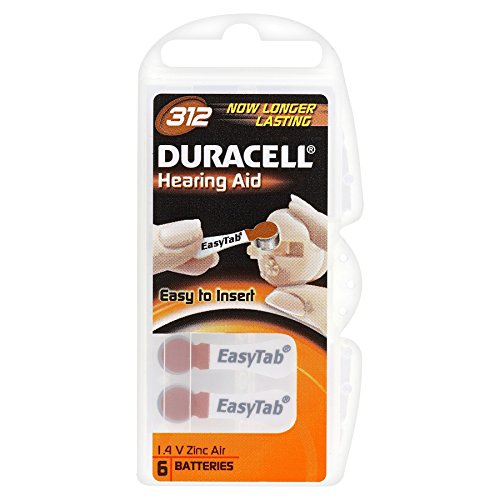 Duracell Zink-Luft Hörgeräte Knopfzellen, 312/A312/PR41, 1.4 V – 6 Stück Duracell Zink-Luft Hörgeräte Knopfzellen, 312/A312/PR41, 1.4 V – 6 Stück von Duracell