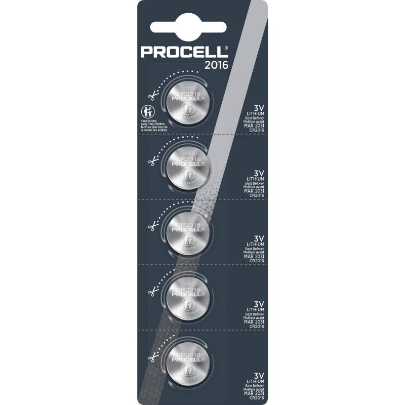 Procell CR2016 Lithium-Knopfzelle, Batterie von Duracell