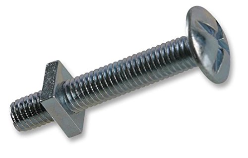 Duratool RBN670 BZP Stahl-Dachschrauben- und Muttern-Set, M6 x 70 mm, 25 Stück von Duratool