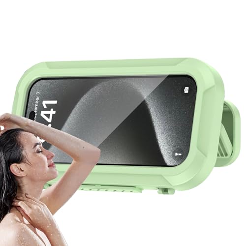 Duroecsain Duschphone -Halterung, Dusch Telefonkoffer - Rotierende Wandhalterhalterung | Hochempfindlicher HD -Touchscreen -Mobiltelefonzubehör für Badezimmerspiegelbadewanne Küche von Duroecsain