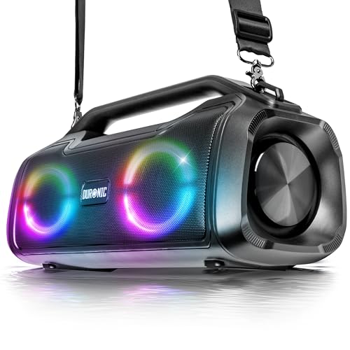 Duronic BX48 Tragbarer Bluetooth-Lautsprecher, Wireless mit RGB-Lichtern, IPX5 Spritzwassergeschützt, Extremer Sound, 4,5 Stunden Spielzeit, AUX/USB/TWS Kompatibel, MicroSD bis 32GB Duronic BX48 Tragbarer Bluetooth-Lautsprecher, Wireless mit RGB-Lichtern, IPX5 Spritzwassergeschützt, Extremer Sound, 4,5 Stunden Spielzeit, AUX/USB/TWS Kompatibel, MicroSD bis 32GB von Duronic