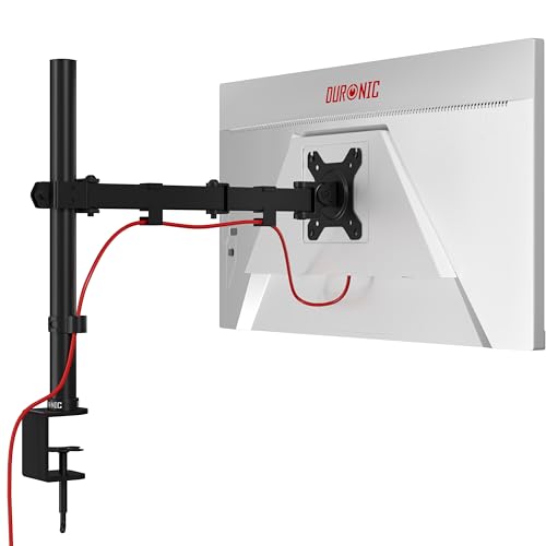 Duronic DM151X3 Monitor-Halterung 1 Monitor für 13-27 Zoll Flach & Curved Bildschirm-Halterung 8kg, Monitor Tischhalterung Höhenverstellbar Neigbar Schwenkbar Drehbar, Vesa Halterung, Monitor-Arm von Duronic