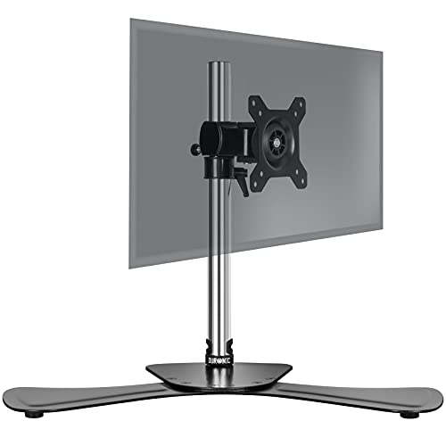 Duronic DM751 Monitorhalterung | Stahl-Standfuß für Monitor bis 24 Zoll | Für Bildschirm bis 8 kg geeignet | Neigungswinkel (-) 15° | LCD OLED Display um 360° drehbar | Höhenverstellbar von Duronic