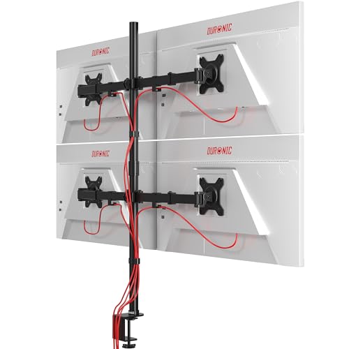 Duronic DMT154 Monitorarm, Vertikale Monitor Halterung 4 Bildschirme bis 27" Zoll, 100 cm Stange, LCD LED Display bis 8 kg, Neigbar -90° bis +35°, Drehbar 360°, Monitorhalterung Arm Tischklemme Duronic DMT154 Monitorarm, Vertikale Monitor Halterung 4 Bildschirme bis 27" Zoll, 100 cm Stange, LCD LED Display bis 8 kg, Neigbar -90° bis +35°, Drehbar 360°, Monitorhalterung Arm Tischklemme von Duronic