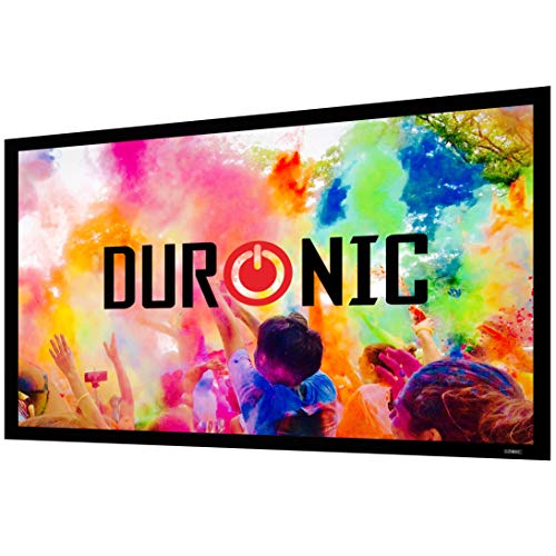 Duronic FFPS92 Leinwand | 16:9 Beamer Screen | 92 Zoll | 203 x 114 cm | Projektorleinwand für Wandmontage | Heimkino mit 4K Full HD 3D | Projektionsleinwand für Gaming, Büro, Präsentationen, Schule von Duronic