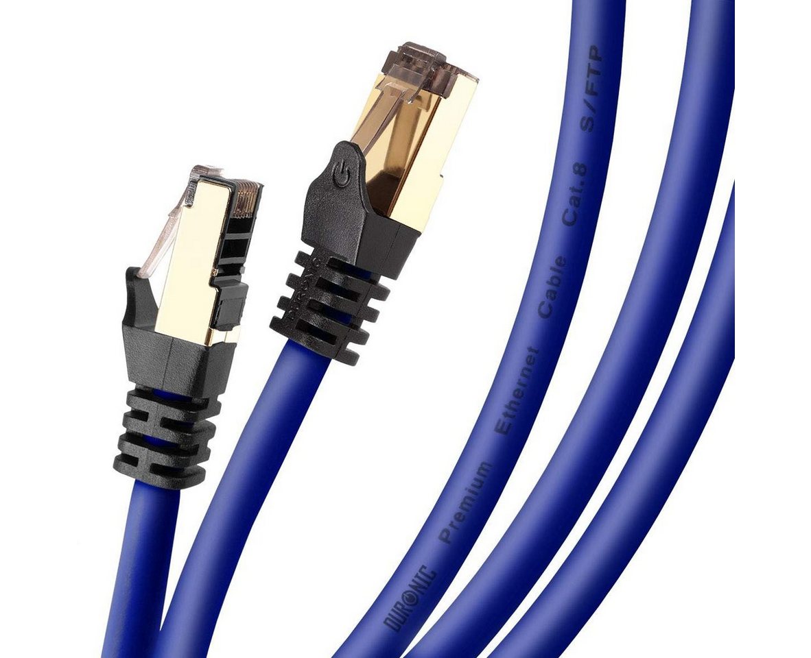 Duronic LAN-Kabel, CAT8 BE 2 m Ethernet-Kabel, 40 Gbps Netzwerkabel, RJ45 LAN Kabel von Duronic