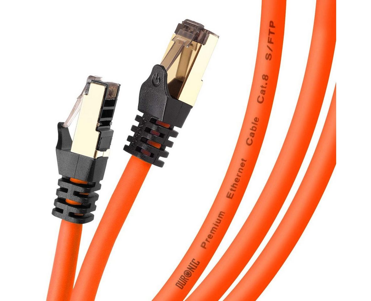 Duronic LAN-Kabel, CAT8 OE 2 m Ethernet-Kabel, 40 Gbps Netzwerkabel, RJ45 LAN Kabel von Duronic