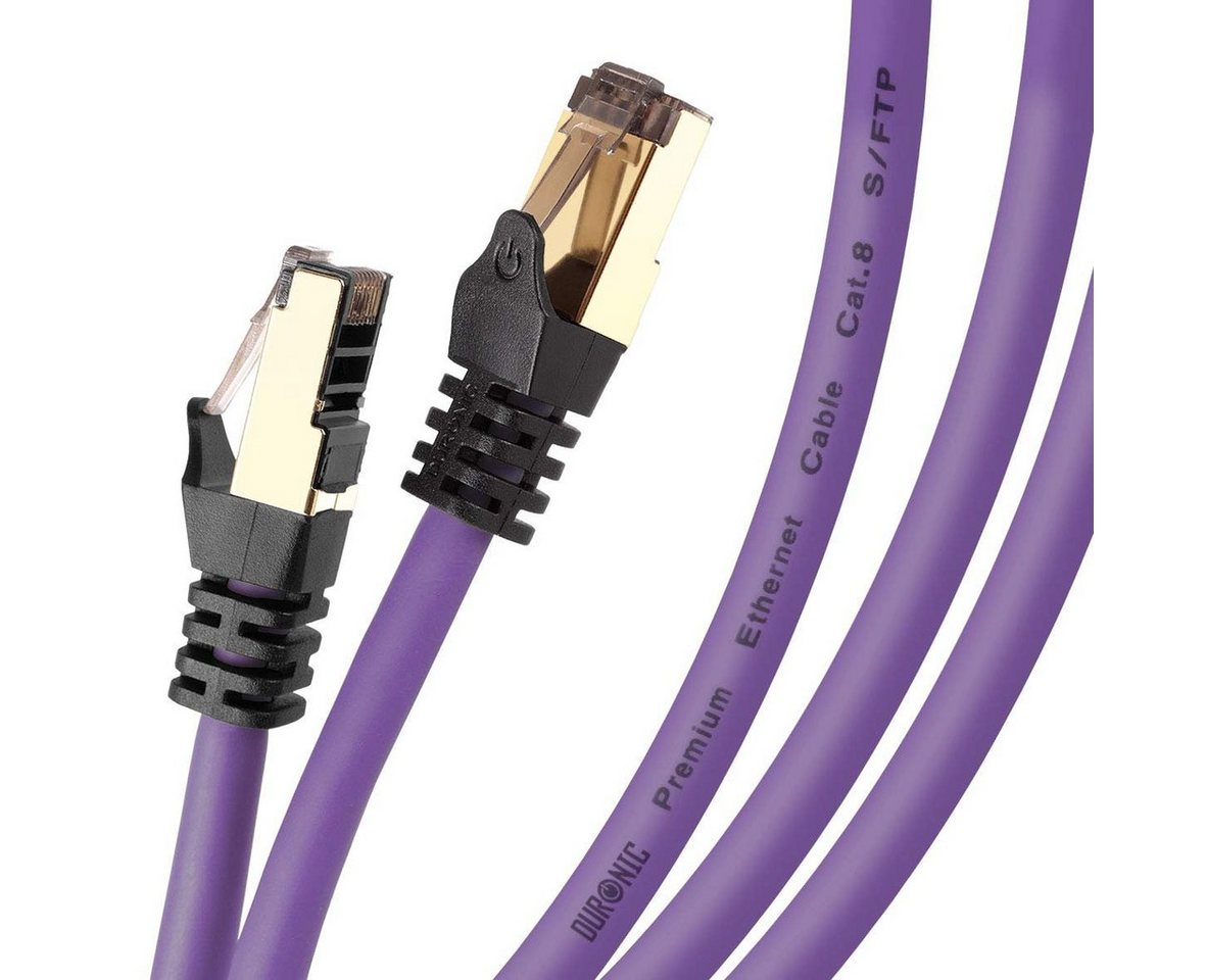 Duronic LAN-Kabel, CAT8 PE 1,5 m Ethernet-Kabel, 40 Gbps Netzwerkabel, RJ45 LAN Kabel von Duronic