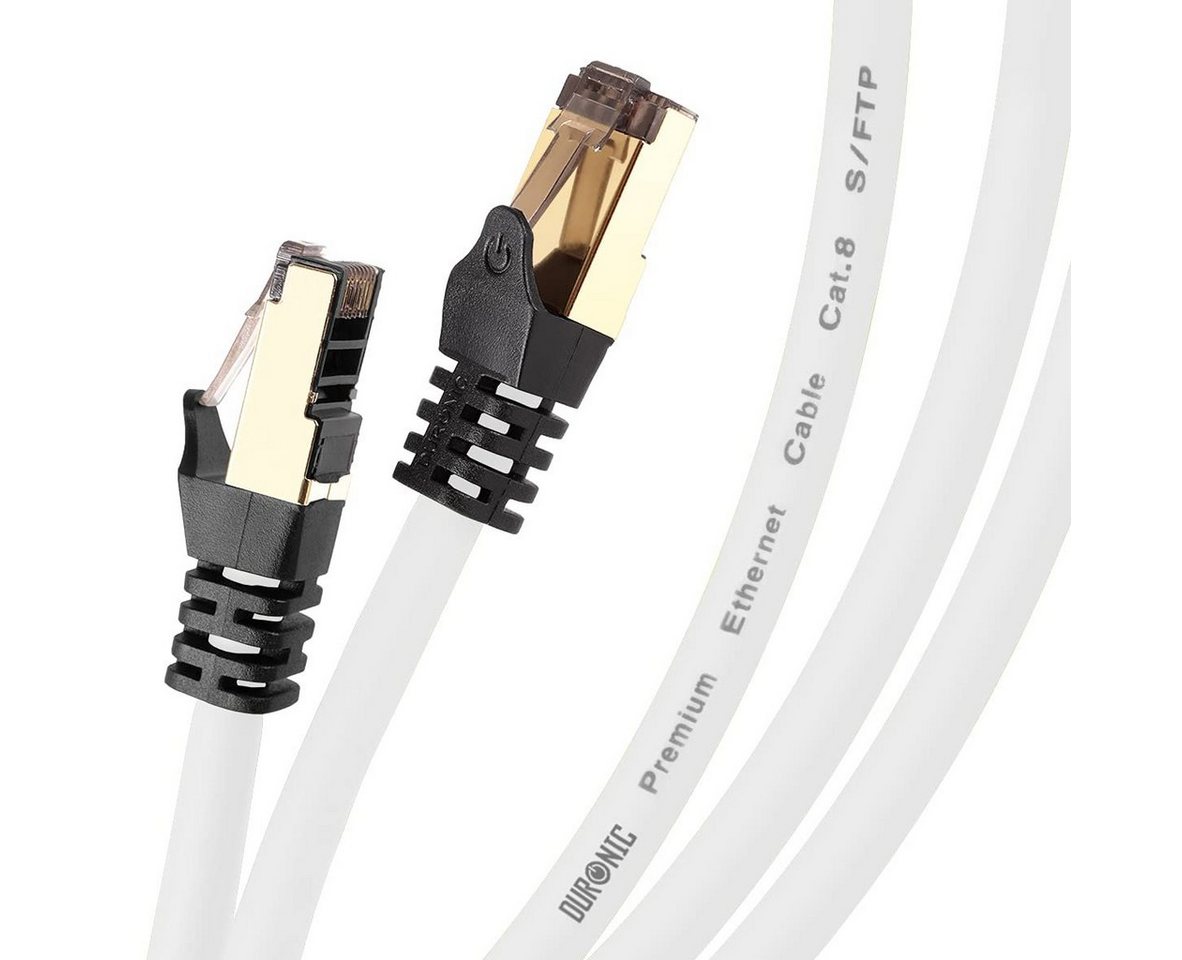 Duronic LAN-Kabel, CAT8 WE 3 m Ethernet-Kabel, 40 Gbps Netzwerkabel, RJ45 LAN Kabel von Duronic