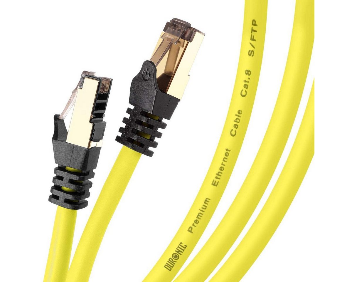 Duronic LAN-Kabel, CAT8 YW 0,5 m Ethernet-Kabel, 40 Gbps Netzwerkabel, RJ45 LAN Kabel von Duronic