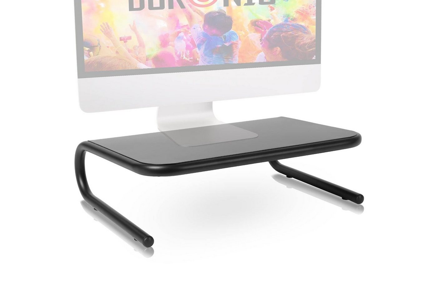 Duronic Monitorständer, (DM071, Laptop und Bildschirmerhöhung für Schreibtische, 10 kg Kapazität, Ergonomische Monitorhalterung Schwarz, Monitorerhöhung 37 cm x 24 cm, Notebookständer, TV Ständer) von Duronic