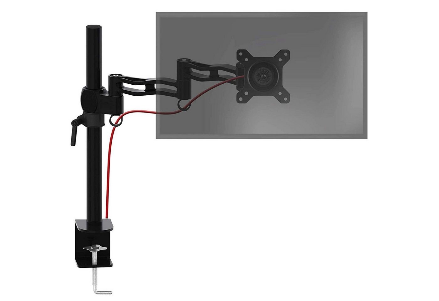 Duronic Monitorständer, (DM351X3 BK Monitorarm, Monitor Halterung Bildschirme bis 27 Zoll, LCD LED Display Ständer bis 10 kg, Höhenverstellbar, Neigbar -15° bis +15°, Drehbar 360°, Monitorhalterung Arm VESA)" von Duronic