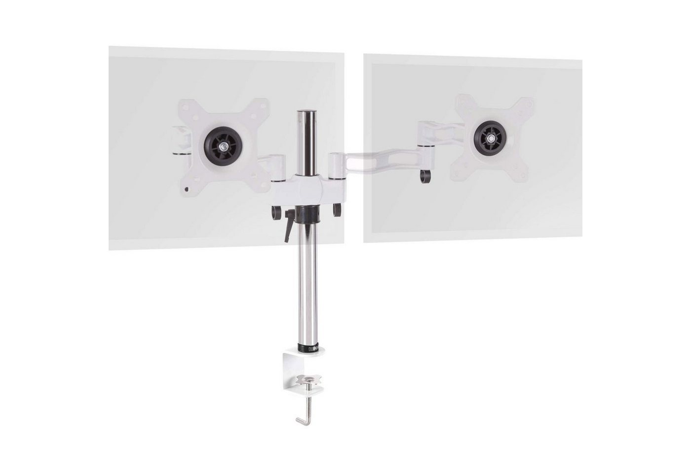 Duronic Monitorständer, (DM352 WE Monitorarm, Monitor Halterung 2 Bildschirme bis 27" Zoll, LCD LED Display Ständer bis 8 kg, Höhenverstellbar, Neigbar -15° bis +15°, Drehbar 360°, Monitorhalterung 2fach Arm) Duronic Monitorständer, (DM352 WE Monitorarm, Monitor Halterung 2 Bildschirme bis 27" Zoll, LCD LED Display Ständer bis 8 kg, Höhenverstellbar, Neigbar -15° bis +15°, Drehbar 360°, Monitorhalterung 2fach Arm) von Duronic