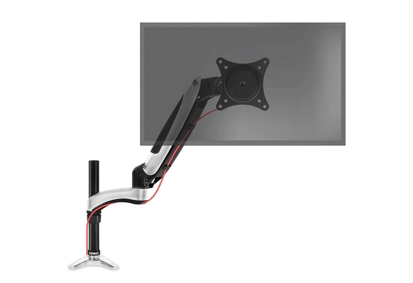 Duronic Monitorständer, (DM651X2 Monitorhalterung, Monitorständer für 1 Monitor bis 27 Zoll, VESA 75/100, Belastbarkeit 8kg, Höhenverstellbar, Neigbar -90° bis +85°, Drehbar 360°, Monitorarm mit Gasdruckfeder) von Duronic