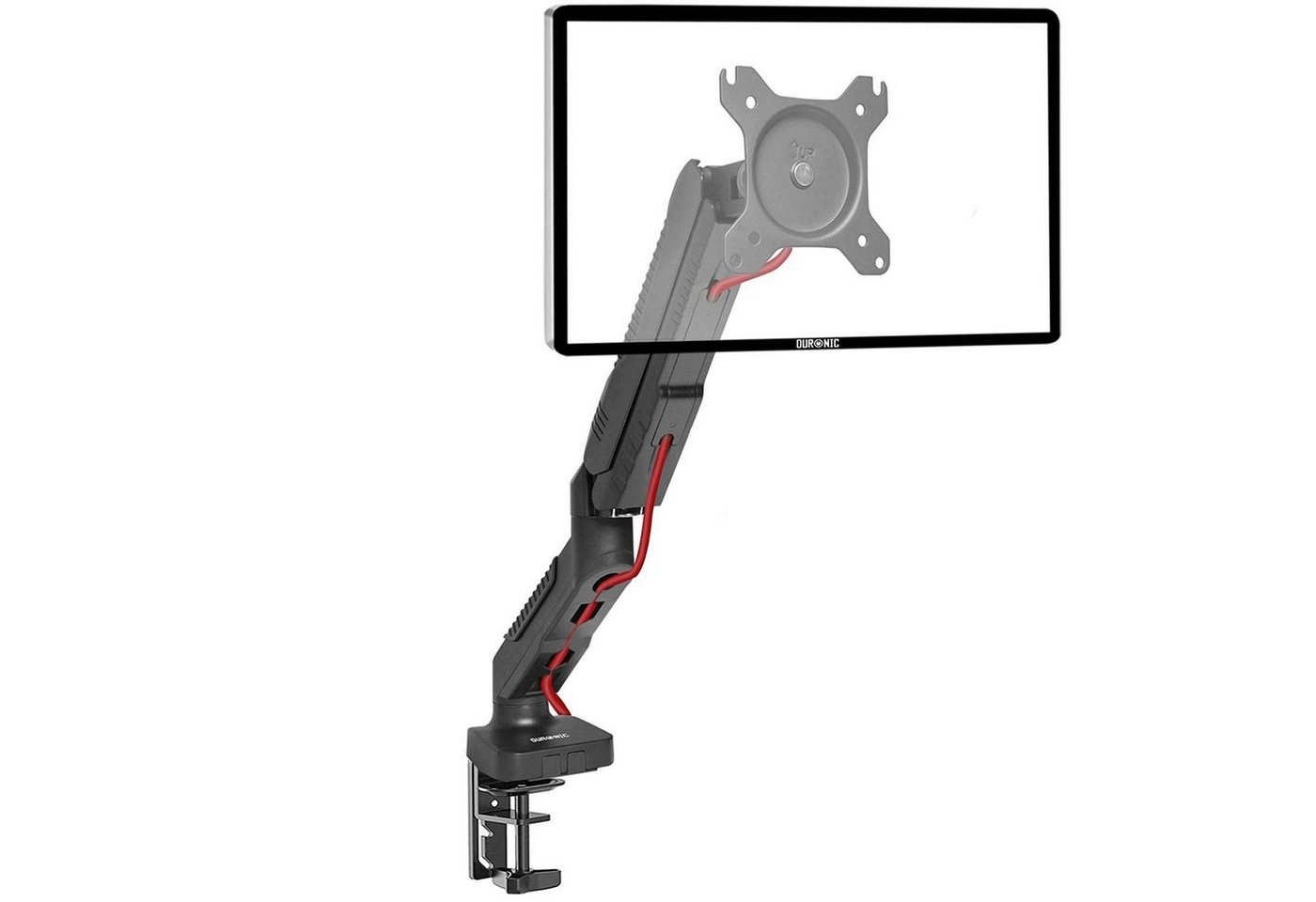 Duronic Monitorständer, (DMDC5X1 Monitorhalterung, Tischhalterung, Bildschirmhalterung, Monitorarm mit Gasdruckfeder, LCD/LED Computer (Neigung + 90 °, -45 °, Schwenkung 180 °, Rotation 360) von Duronic