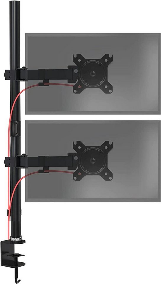 Duronic Monitorständer, (DMT152VX1 Monitorarm, Vertikale Monitor Halterung 2 Bildschirme bis 27 Zoll, 100 cm Stange, LCD LED Display bis 8 kg, Neigbar -90° bis +35°, Drehbar 360°, Monitorhalterung Arm)" von Duronic