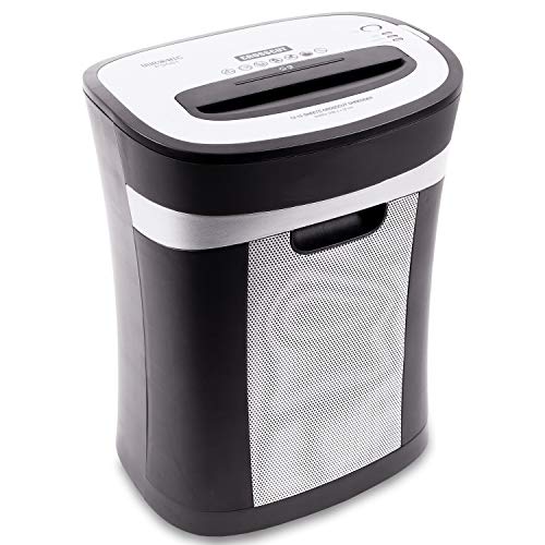 Duronic PS581 Aktenvernichter | 15 Blatt Partikelschnitt P4 | 22 Liter Papierkorb | Kreuzschnitt Schredder für Datenschutz | Zerkleinerer für Kreditkarten und CD | Reisswolf mit Start-Stopp-Automatik von Duronic