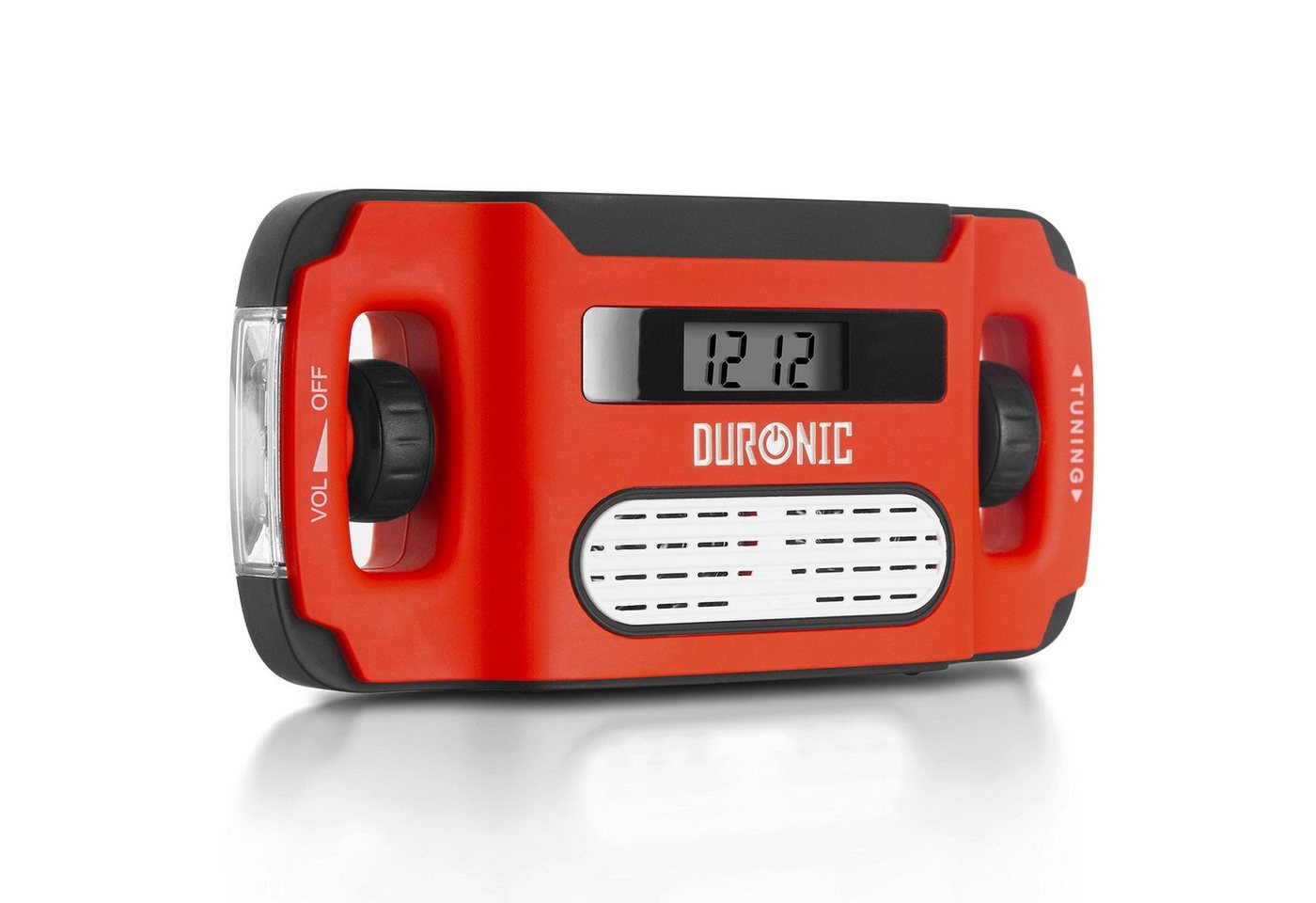 Duronic Radio (Apex Radio AM/FM, Mit Radiowecker und Taschenlampe, Kurbelradio) von Duronic