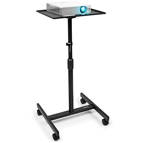 Duronic WPS20 Arbeitstisch | Laptoptisch 67 x 99 cm bis 10 kg | Computertisch mit Rollen | Höhenverstellbarer Projektortisch für Beamer | Sitz-Stehtisch Schreibtisch Rolltisch Beistelltisch Sofatisch von Duronic