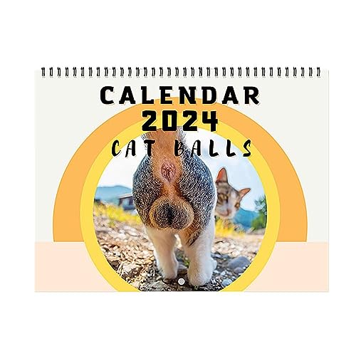 Durratou Katze Kalender Hoden Katze Kalender 25X19cm Lustige Katze Kalender 2024 von Durratou