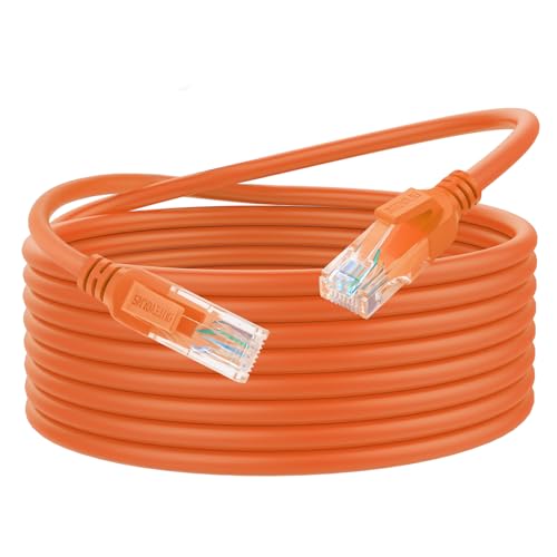 Dutevolns Liquid Silikondraht Cat 6 Netzwerkkabel Ethernet Kabel 10 M, Ultraflexibler & Dünn LAN Ethernet Kabel bis zu Hochgeschwindigkeit 10Gbit/s, 550 MHz, für Mac, PC, Router, Ps4/5 (Orange) von Dutevolns
