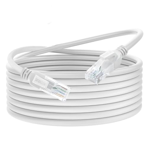 Dutevolns Liquid Silikondraht Cat 6 Netzwerkkabel Ethernet Kabel 10 M, Ultraflexibler & Dünn LAN Ethernet Kabel bis zu Hochgeschwindigkeit 10Gbit/s, 550 MHz, für Mac, PC, Router, Ps4/5 (Weiß) von Dutevolns