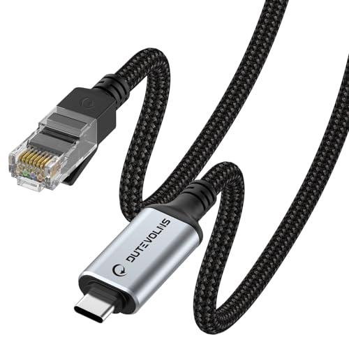Dutevolns USB C auf Ethernet Kabel 1 M, Typ C auf RJ45 Nylon Kabel, Gigabit direkt angeschlossen, Kompatibel für MacBook Pro, iPad Pro, Smartphone, Laptop, PC von Dutevolns