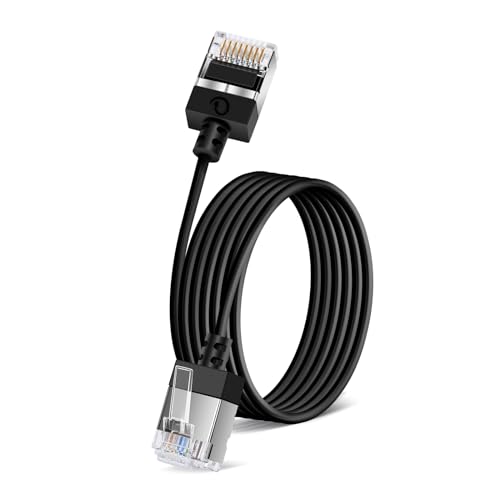 Dutevolns Ultra Slim Cat 6 Ethernet Kabel 0.5 M, flexibles Rj45 Cat 6a LAN Kabel Gigabit für PC, Router, Ps4/5, (Schwarz) von Dutevolns