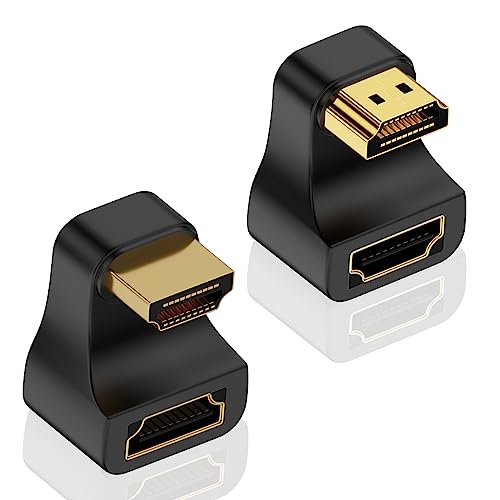 Duttek 180 Grad HDMI Adapter und 270 Grad HDMI2.1 Adapter, 8K U HDMI Adapter, HDMI 2.1 Male to Female Extender Adapter 48Gbps 8K@60Hz UHD2.1 3D, für HDTV Monitor Projektor Laptop PC von Duttek